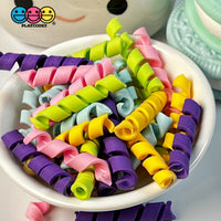 Mixed Colors Curls Fake Candy Charm Cabochon Polymer Clay Bake Decoden 5 20 Pcs