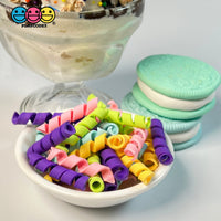 Mixed Colors Curls Fake Candy Charm Cabochon Polymer Clay Bake Decoden 5 20 Pcs