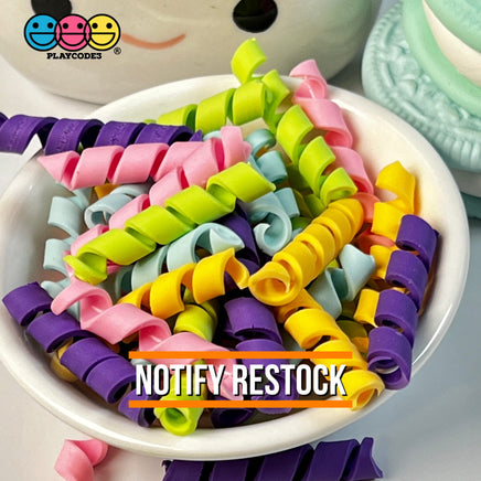 Mixed Colors Curls Fake Candy Charm Cabochon Polymer Clay Bake Decoden 5 20 Pcs