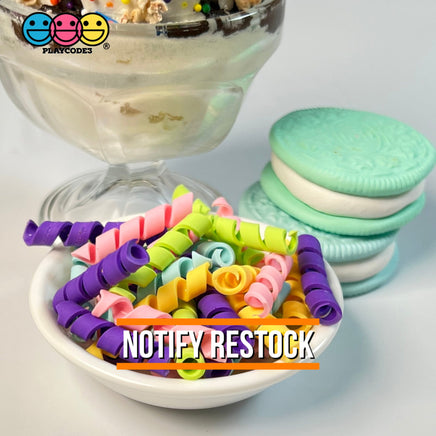 Mixed Colors Curls Fake Candy Charm Cabochon Polymer Clay Bake Decoden 5 20 Pcs