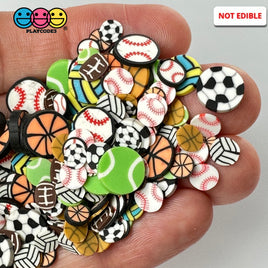 Mixed Sports Soccer Baseball Football Basketball Tennis Fake Clay Sprinkles Decoden Jimmies 10 Grams