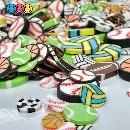 Mixed Sports Soccer Baseball Football Basketball Tennis Fake Clay Sprinkles Decoden Jimmies Sprinkle