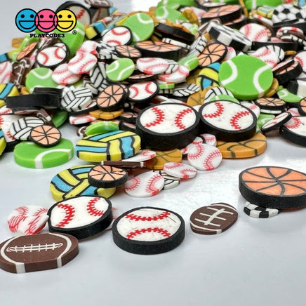 Mixed Sports Soccer Baseball Football Basketball Tennis Fake Clay Sprinkles Decoden Jimmies Sprinkle