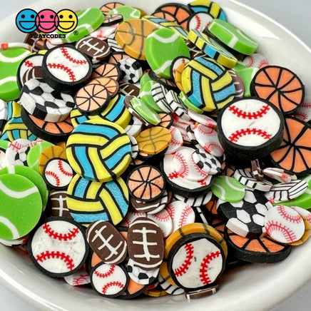 Mixed Sports Soccer Baseball Football Basketball Tennis Fake Clay Sprinkles Decoden Jimmies Sprinkle