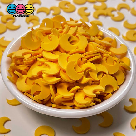 Moon Large Bright Yellow Fimo Slices Fake Clay Sprinkles Moons Decoden Jimmies Funfetti Sprinkle