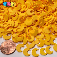 Moon Large Bright Yellow Fimo Slices Fake Clay Sprinkles Moons Decoden Jimmies Funfetti Sprinkle