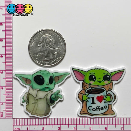 Yoda I Love Coffee Planar Baby Decoden Planars 10Pcs