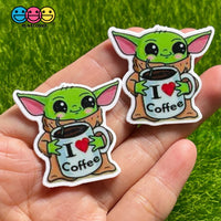 Yoda I Love Coffee Planar Baby Decoden Planars 10Pcs