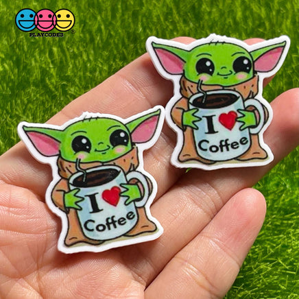 Yoda I Love Coffee Planar Baby Decoden Planars 10Pcs