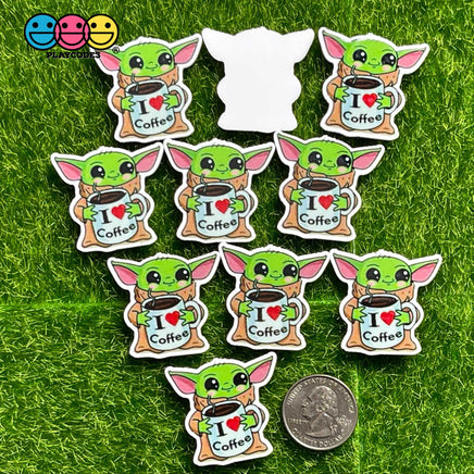 Yoda I Love Coffee Planar Baby Decoden Planars 10Pcs Yoda Loves Coffee