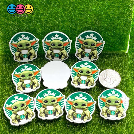 Baby Yoda Theme Planar Flatback Christmas Cabochon Planars 10Pcs Yoda Starbucks