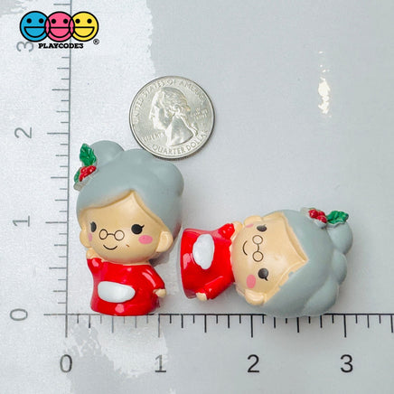 Santa Claus Wife Mrs 5Pcs 3D Cabochons Decoden Charm Figurine Miniature Playcode3 Llc