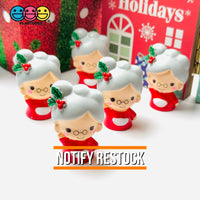 Santa Claus Wife Mrs 5Pcs 3D Cabochons Decoden Charm Figurine Miniature Playcode3 Llc