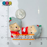 Santa Claus Wife Mrs 5Pcs 3D Cabochons Decoden Charm Figurine Miniature Playcode3 Llc