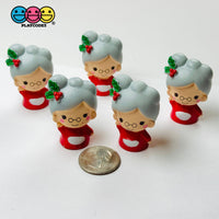 Santa Claus Wife Mrs 5Pcs 3D Cabochons Decoden Charm Figurine Miniature Playcode3 Llc