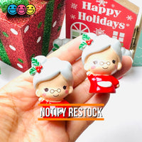 Santa Claus Wife Mrs 5Pcs 3D Cabochons Decoden Charm Figurine Miniature Playcode3 Llc