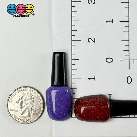 Nail Polish Makeup Charms - Red & Purple Cabochons For Decoden Crafts (10 Pcs) Charm