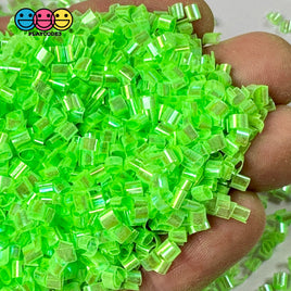 Neon Green 100G Bingsu Beads Slime Crunchy Iridescent Crafting Supplies Cut Plastic Straws Playcode3