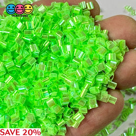Neon Green 500G Bingsu Beads Slime Crunchy Iridescent Crafting Supplies Cut Plastic Straws Bulk Item