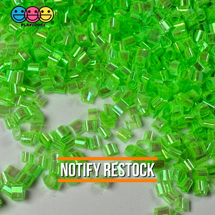 Neon Green 500G Bingsu Beads Slime Crunchy Iridescent Crafting Supplies Cut Plastic Straws Bulk Item