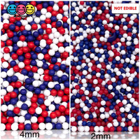 Nonpareil Faux Beads 4Th Of July Holiday American Flag Colors Bead