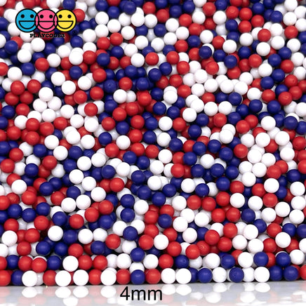 Nonpareil Faux Beads 4Th Of July Holiday American Flag Colors Bead