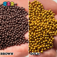 Nonpareil Glass Caviar Beads Faux Sprinkles Decoden Fake Bake 16 Colors 1.9Mm 20 Grams / Brown Bead