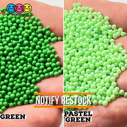 Nonpareil Glass Caviar Beads Faux Sprinkles Decoden Fake Bake 16 Colors 1.9Mm 20 Grams / Green Bead