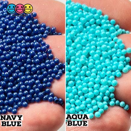 Nonpareil Glass Caviar Beads Faux Sprinkles Decoden Fake Bake 16 Colors 1.9Mm 20 Grams / Aqua Blue