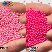 Nonpareil Glass Caviar Beads Faux Sprinkles Decoden Fake Bake 16 Colors 1.9Mm 20 Grams / Bubble Gum