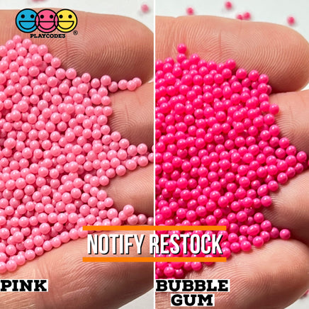 Nonpareil Glass Caviar Beads Faux Sprinkles Decoden Fake Bake 16 Colors 1.9Mm 20 Grams / Bubble Gum