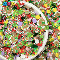 Old Fashion Christmas Mix Fimo Gingerbread Man Candy Cane Fake Sprinkles Funfetti Sprinkle
