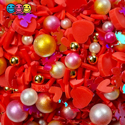 Old Fashion Valentines Sprinkle Fimo Faux Beads Mix Day Fake Sprinkles Funfetti 20 Grams