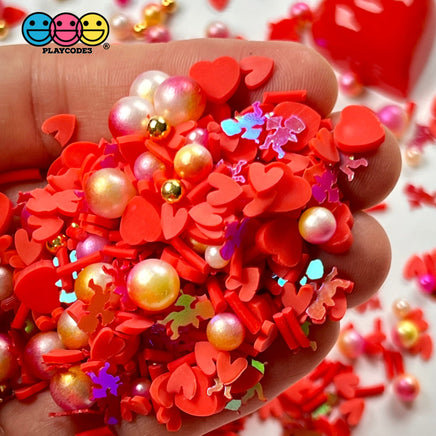 Old Fashion Valentines Sprinkle Fimo Faux Beads Mix Day Fake Sprinkles Funfetti