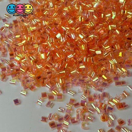 Orange 100G Bingsu Beads Slime Crunchy Iridescent Crafting Supplies Cut Plastic Straws Playcode3 Llc