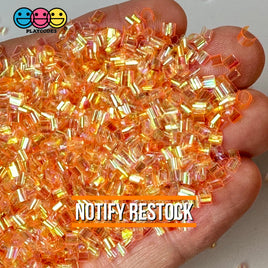 Orange 100G Bingsu Beads Slime Crunchy Iridescent Crafting Supplies Cut Plastic Straws Playcode3 Llc