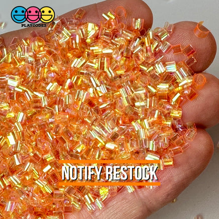 Orange 500G Bingsu Beads Slime Crunchy Iridescent Crafting Supplies Cut Plastic Straws Bulk Item