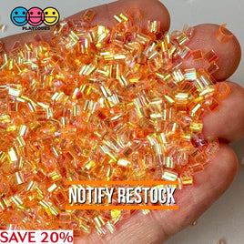 Orange 500G Bingsu Beads Slime Crunchy Iridescent Crafting Supplies Cut Plastic Straws Bulk Item