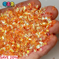 Orange 500G Bingsu Beads Slime Crunchy Iridescent Crafting Supplies Cut Plastic Straws Bulk Item
