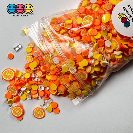 Orange Creamsicle Mix Fimo Fake Sprinkle Slushie Icicle Oranges Funfetti