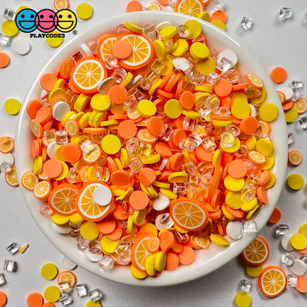 Orange Creamsicle Mix Fimo Fake Sprinkle Slushie Icicle Oranges Funfetti