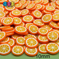 Orange Brightly Colored Fimo Slices Polymer Clay Oranges Fake Sprinkles Cabochons Sprinkle