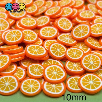 Orange Brightly Colored Fimo Slices Polymer Clay Oranges Fake Sprinkles Cabochons Sprinkle