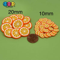 Orange Brightly Colored Fimo Slices Polymer Clay Oranges Fake Sprinkles Cabochons Sprinkle