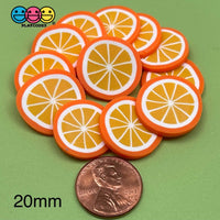 Orange Brightly Colored Fimo Slices Polymer Clay Oranges Fake Sprinkles Cabochons Sprinkle