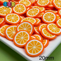 Orange Brightly Colored Fimo Slices Polymer Clay Oranges Fake Sprinkles Cabochons Sprinkle
