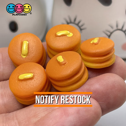Pancakes Stacked Buttered Mini Flatback Charm Faux Food Cabochons Charms 10 Pcs