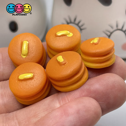 Pancakes Stacked Buttered Mini Flatback Charm Faux Food Cabochons Charms 10 Pcs