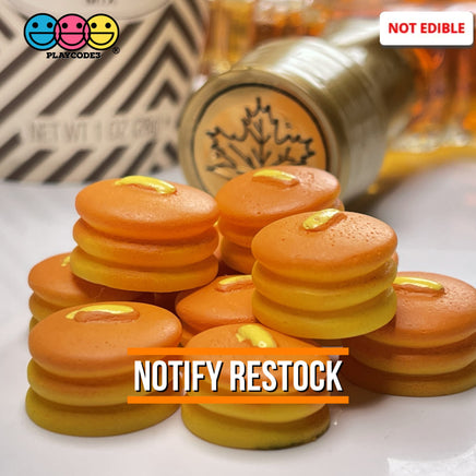 Pancakes Stacked Buttered Mini Flatback Charm Faux Food Cabochons Charms 10 Pcs