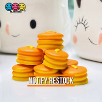 Pancakes Stacked Buttered Mini Flatback Charm Faux Food Cabochons Charms 10 Pcs
